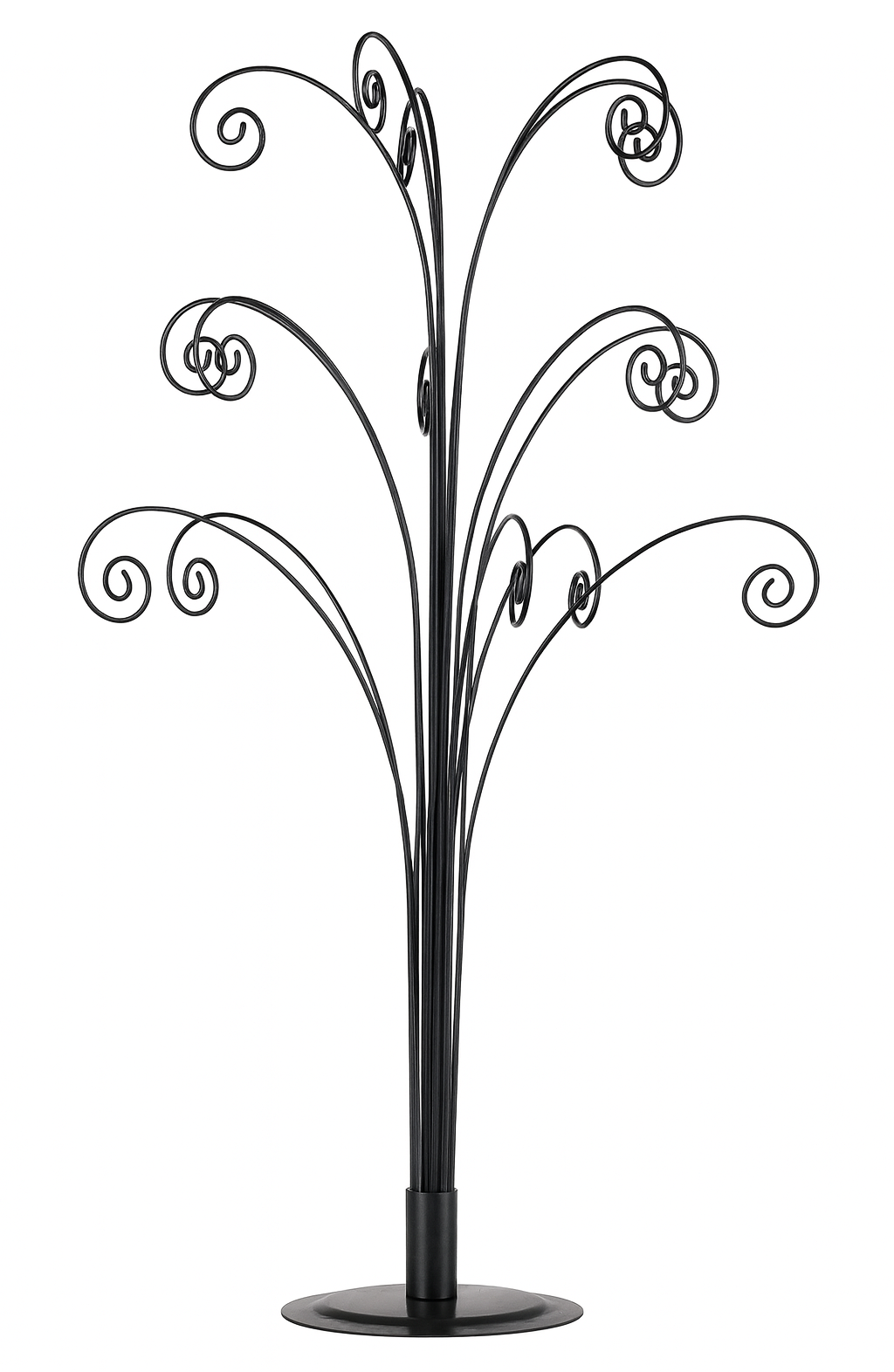 Creative Hobbies 20 Inch Tall Ornament Display Tree, Holds 15 Ornaments (Black) - metal