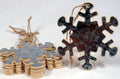 Creative Hobbies® Snowflake Shape Tin Covered Wood Christmas Ornaments, 4 inch size, Ready to Hang or Decorate, Pack of 6 Ornaments …
