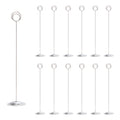 12 Pack of Table Number & Place Card Holders for Weddings, Restaurants & Events (Silver)
