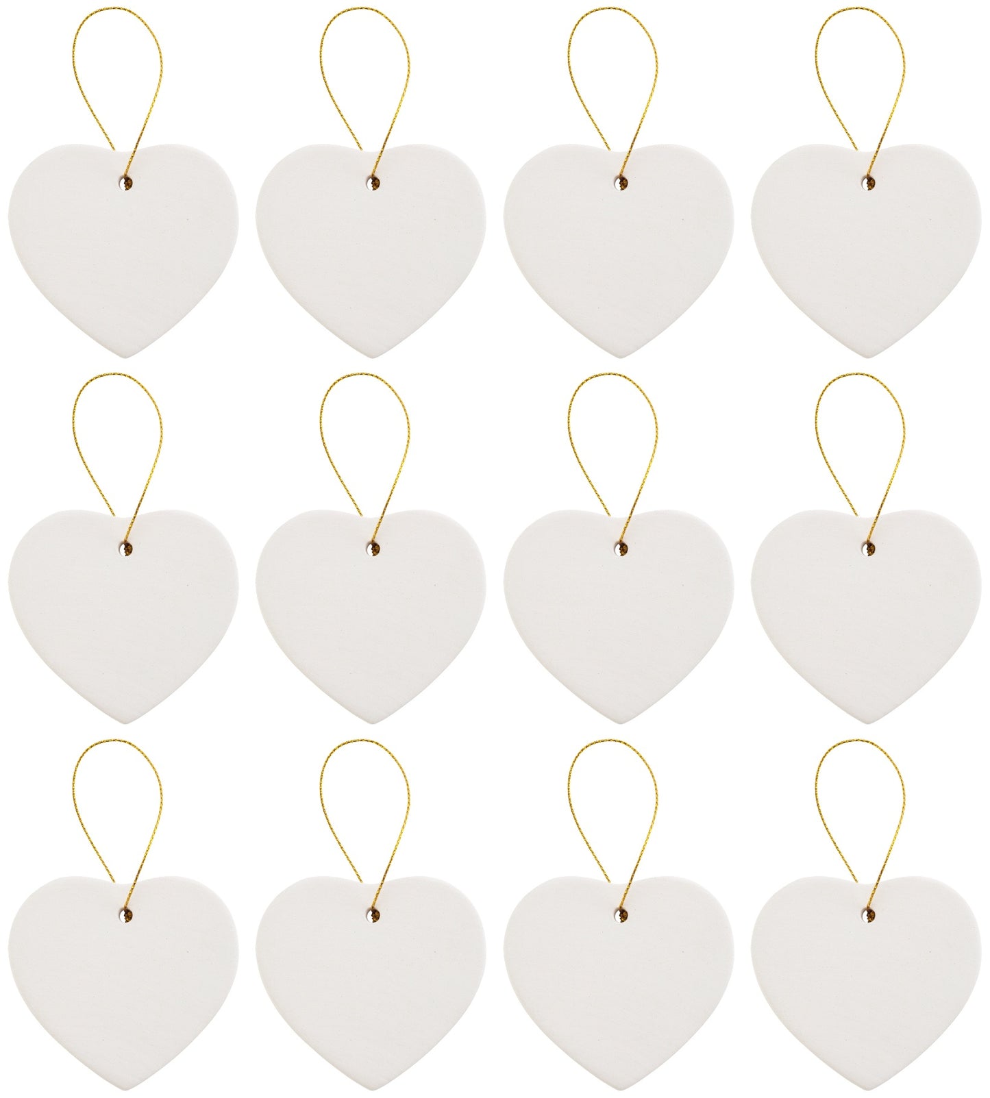 Ready to Paint DIY Porcelain Ceramic Heart Shape Ornaments with Hanger for - for christmas