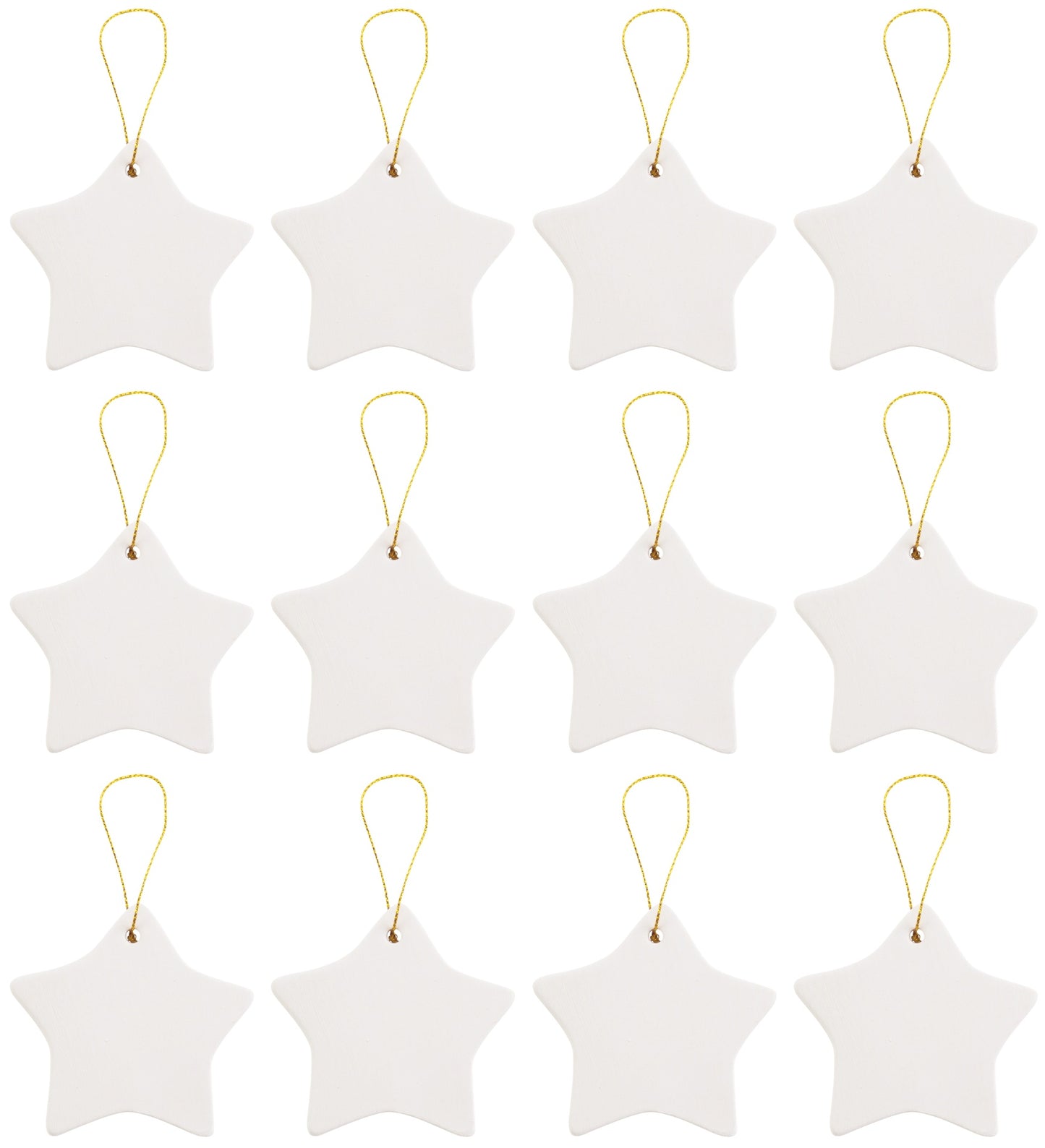 Ready to Paint DIY Star Shape Porcelain Ceramic Ornaments with Hanger for - for christmas