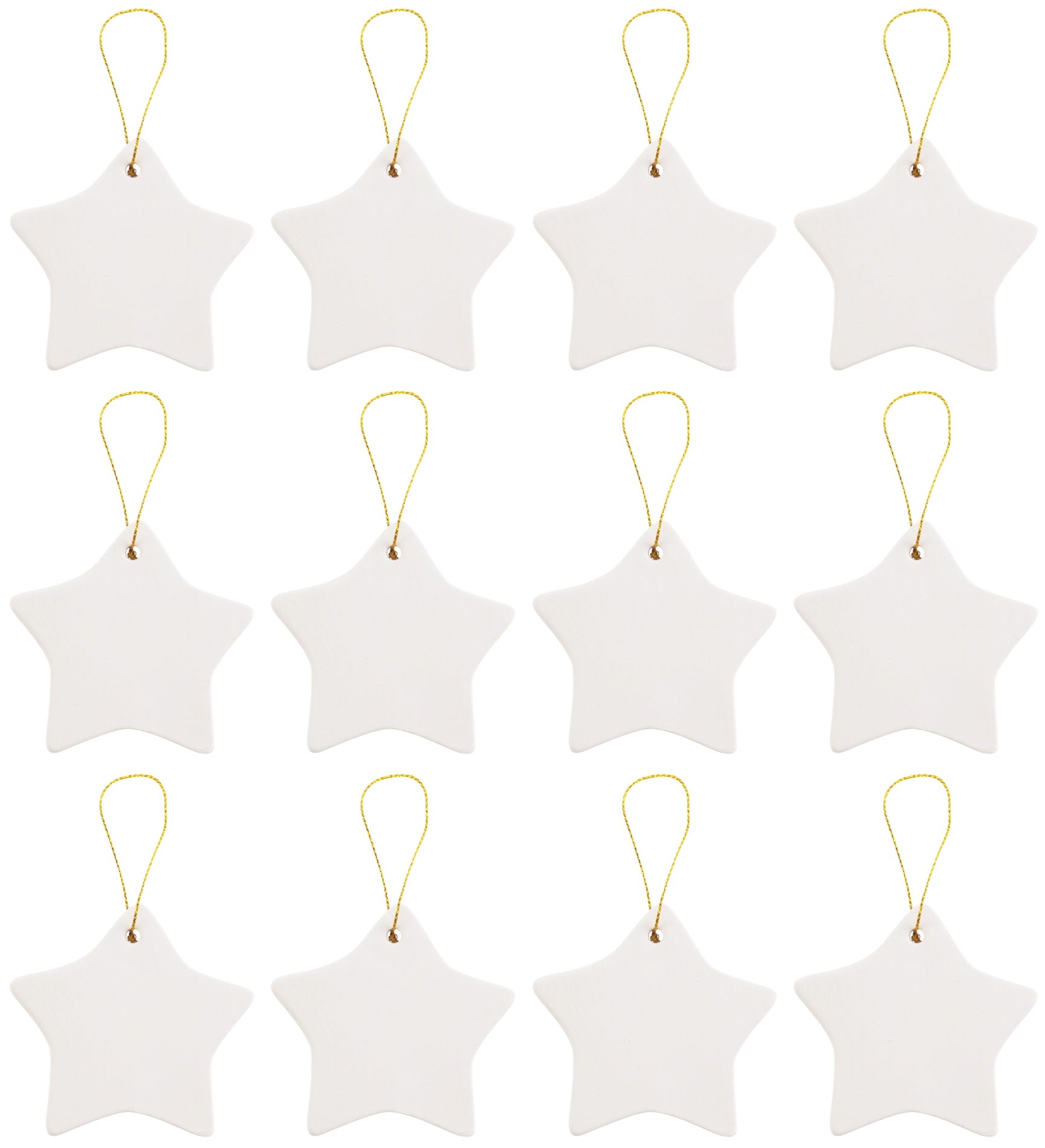 Ready to Paint DIY Star Shape Porcelain Ceramic Ornaments with Hanger for - for christmas