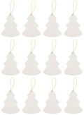 Ready to Paint DIY Christmas Tree Shape Porcelain Ceramic Ornaments with Hanger for Christmas Tree and Holiday Decoration | 12 Pack