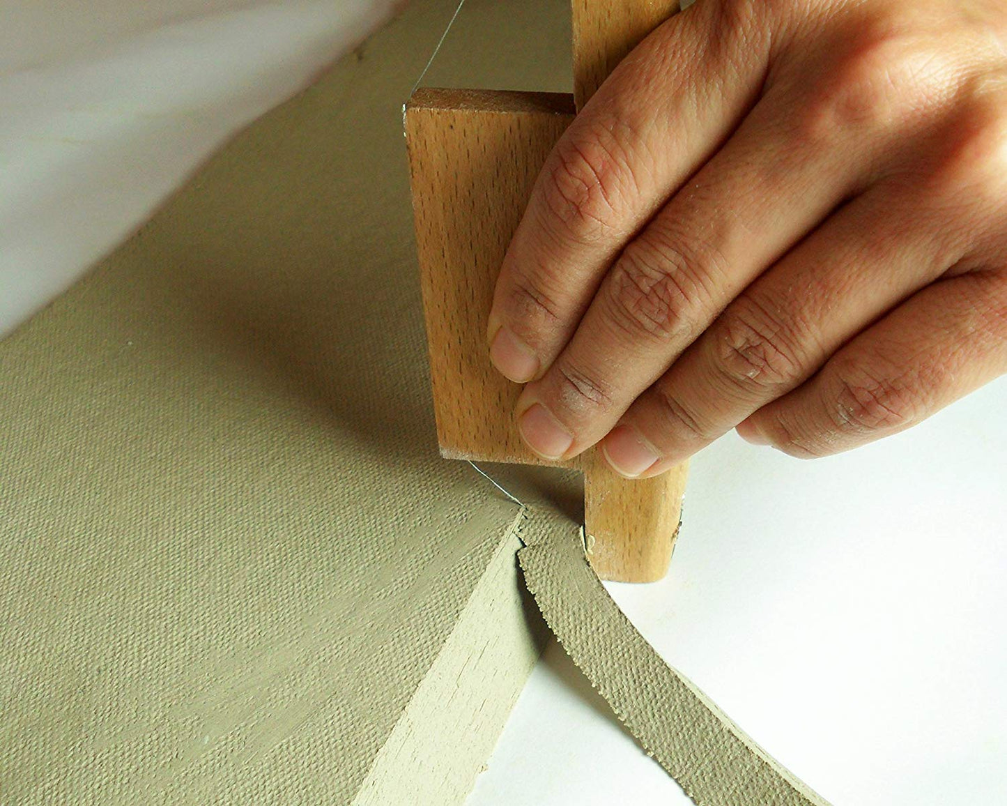 Wood and Wire Bevel Cutter Clay Trimming Tool for Pottery, Ceramics and - detail