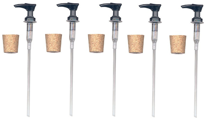 Black Plastic Lotion Soap Dispenser Pump Has Cork Stopper For Easy Press-In Fit - wood, for pottery