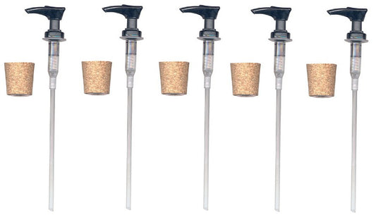 Black Plastic Lotion Soap Dispenser Pump Has Cork Stopper For Easy Press-In Fit - wood, for pottery