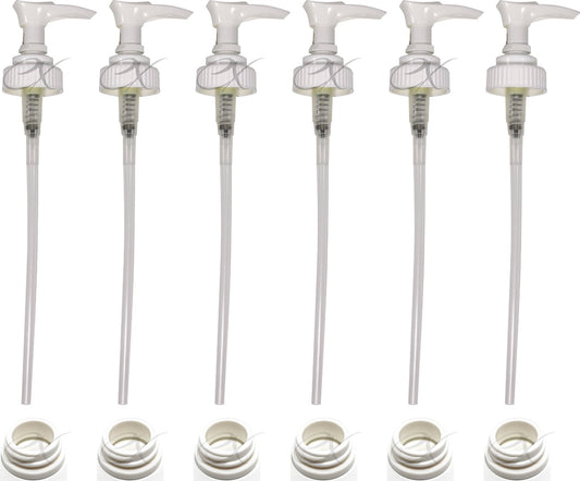 White Plastic Lotion Soap Dispenser Pumps with Glue On Screw Collars,