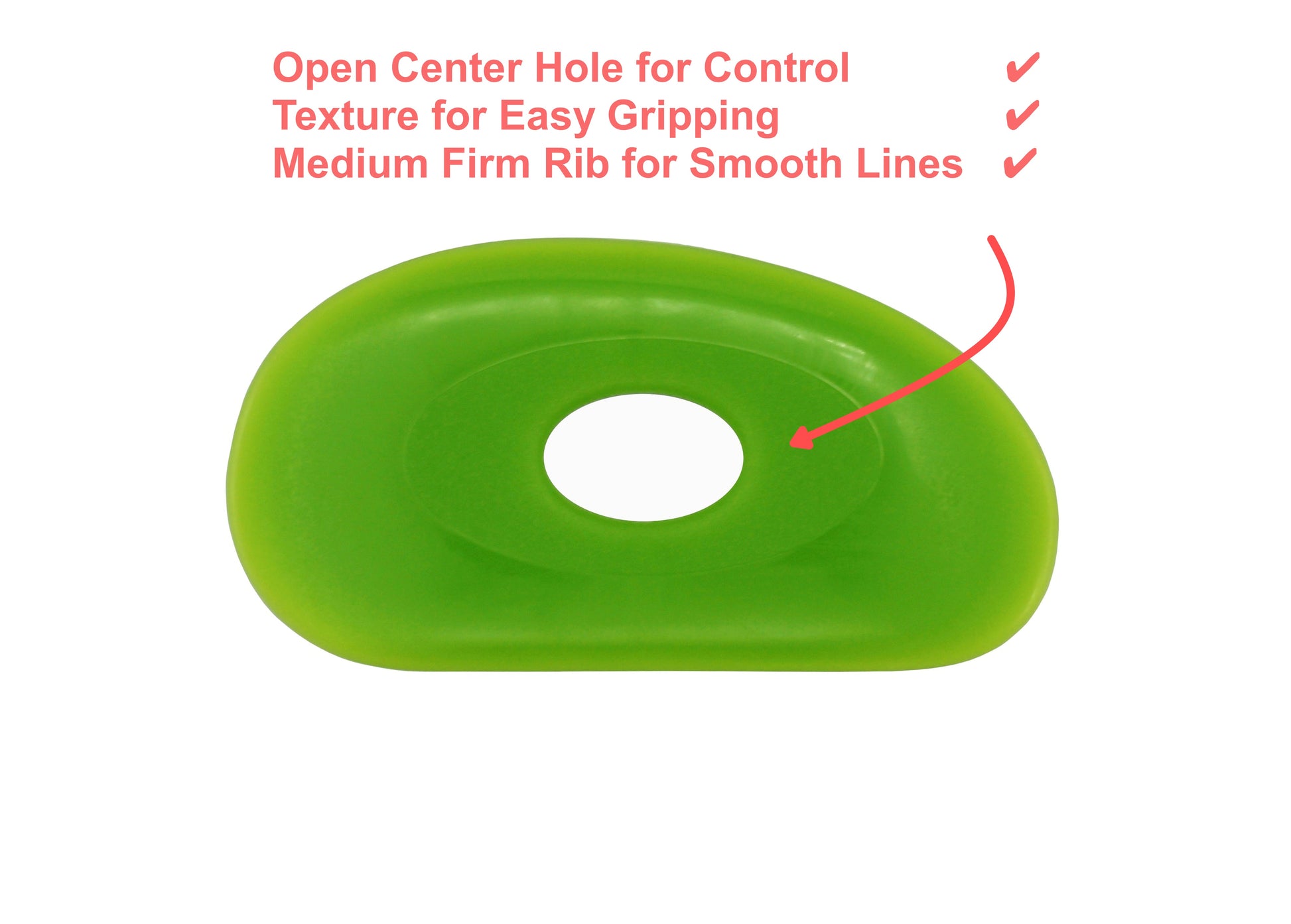 2 Pack of Medium Firm Silicone Pottery Rib - detail