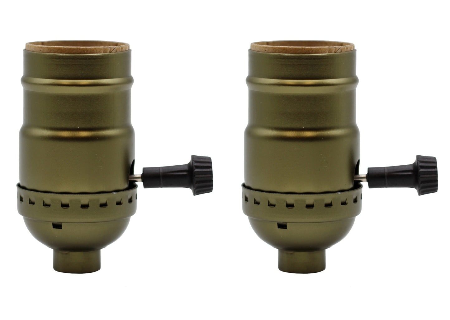 Three Way Turn Knob Lamp Sockets, Medium Base, Antique Brass Shell Incandescent - for diy