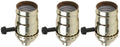 Creative Hobbies® Three Way Turn Knob Lamp Sockets, Medium Base, Gold Shell Incandescent Replacement Lampholders, Pack of 3 Sockets