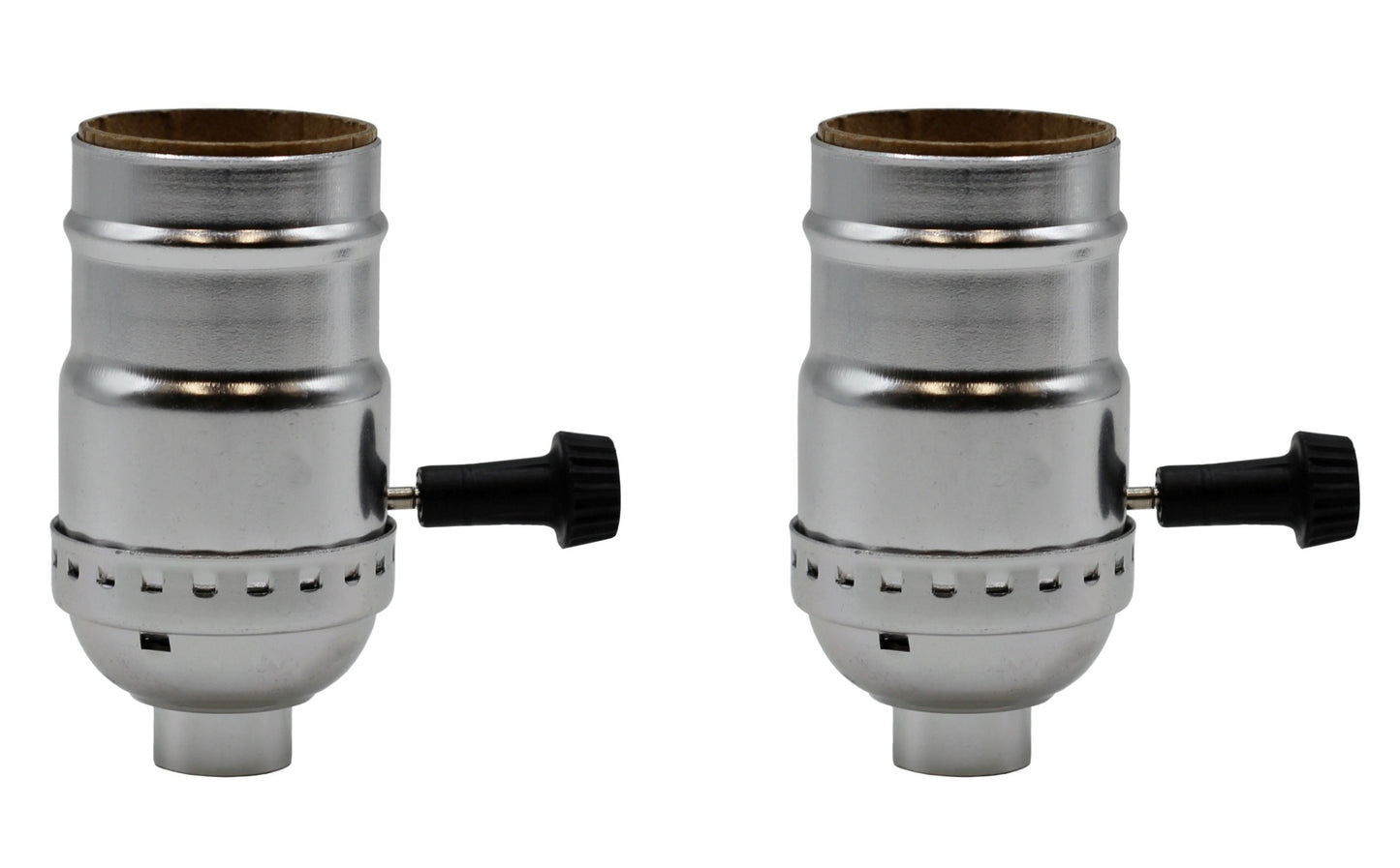 Three Way Turn Knob Lamp Sockets, Medium Base, Silver Shell Incandescent - for diy