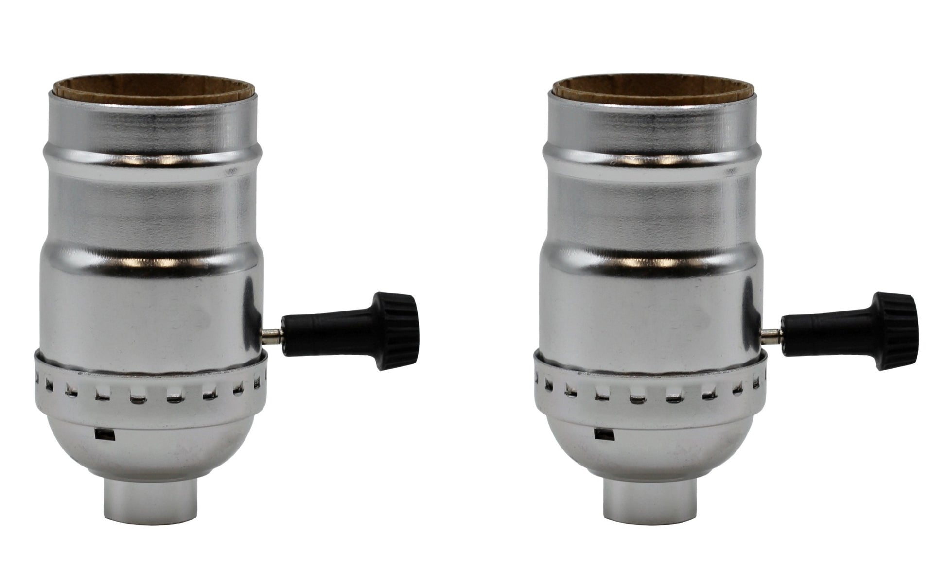 Three Way Turn Knob Lamp Sockets, Medium Base, Silver Shell Incandescent - for diy