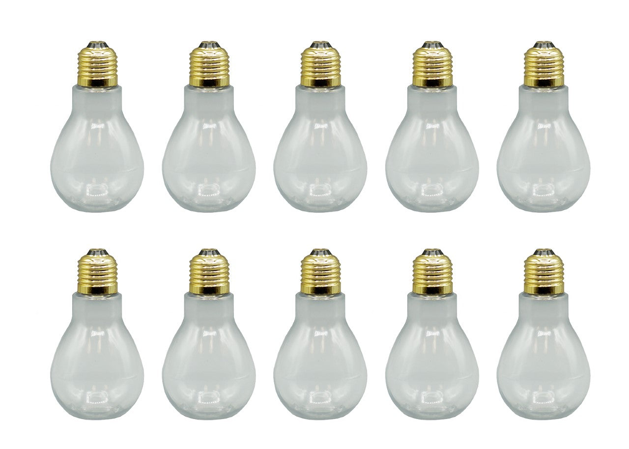 Clear Plastic Fillable Shaped Light Bulb w/ Removable Top Great idea!  Lot of 10