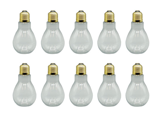 Clear Plastic Fillable Shaped Light Bulb w/ Removable Top Great idea!  Lot of 10