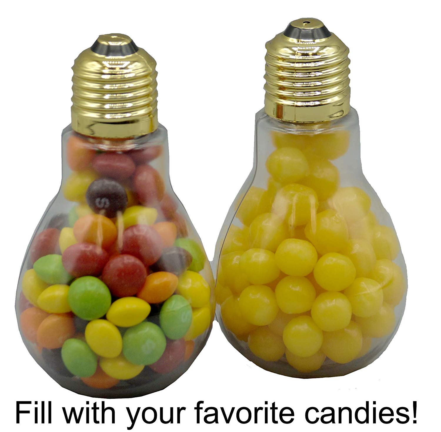Clear Plastic Fillable Light Bulbs, Great for Candy, Weddings or Crafts, 4 Inch - close-up