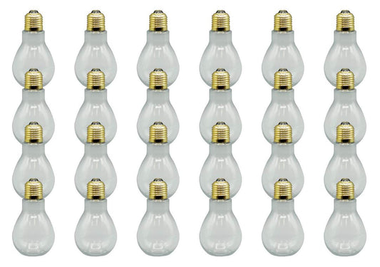 Clear Plastic Fillable Light Bulbs, Great for Candy, Weddings or Crafts, 4 Inch