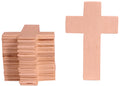 100 Pack Unfinished Wood Cross Shape Cutout Slices, 4.25 x 2.75 Inch for Wooden Craft DIY Projects, Sunday School, Church, Home Decoration