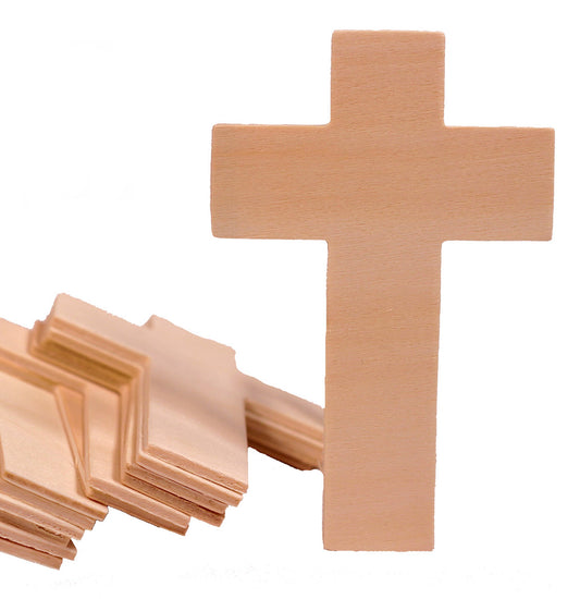 Creative Hobbies 4.25 Inch High Unfinished Wooden Cross Shapes, Pack of 25, - for christmas