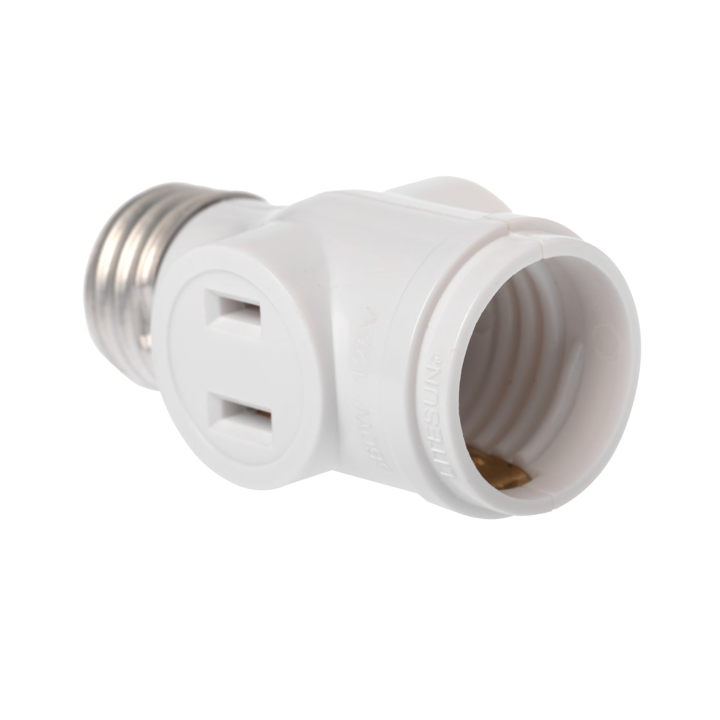 E26 Light Bulb Socket to 2 Polarized Outlet Adapter – Convert Light Socket to 2 - detail