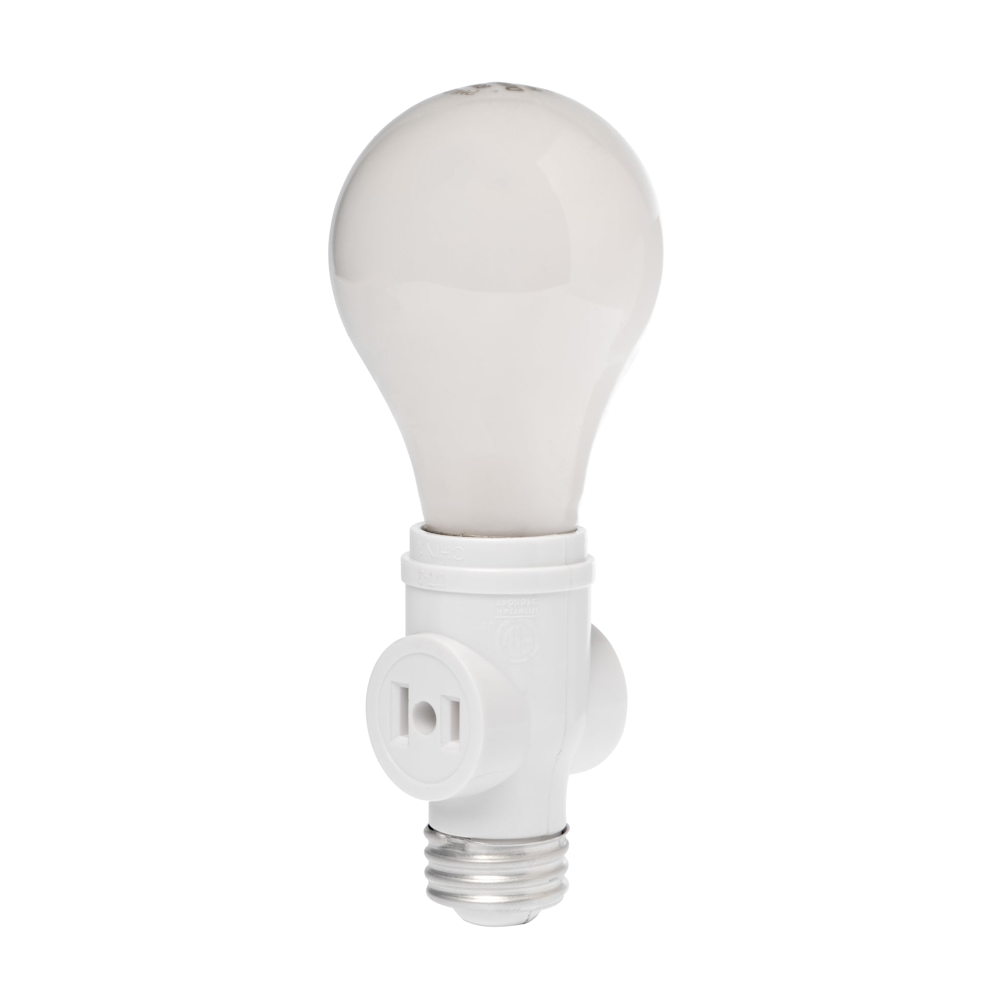 E26 Light Bulb Socket to 2 Polarized Outlet Adapter – Convert Light Socket to 2 - close-up