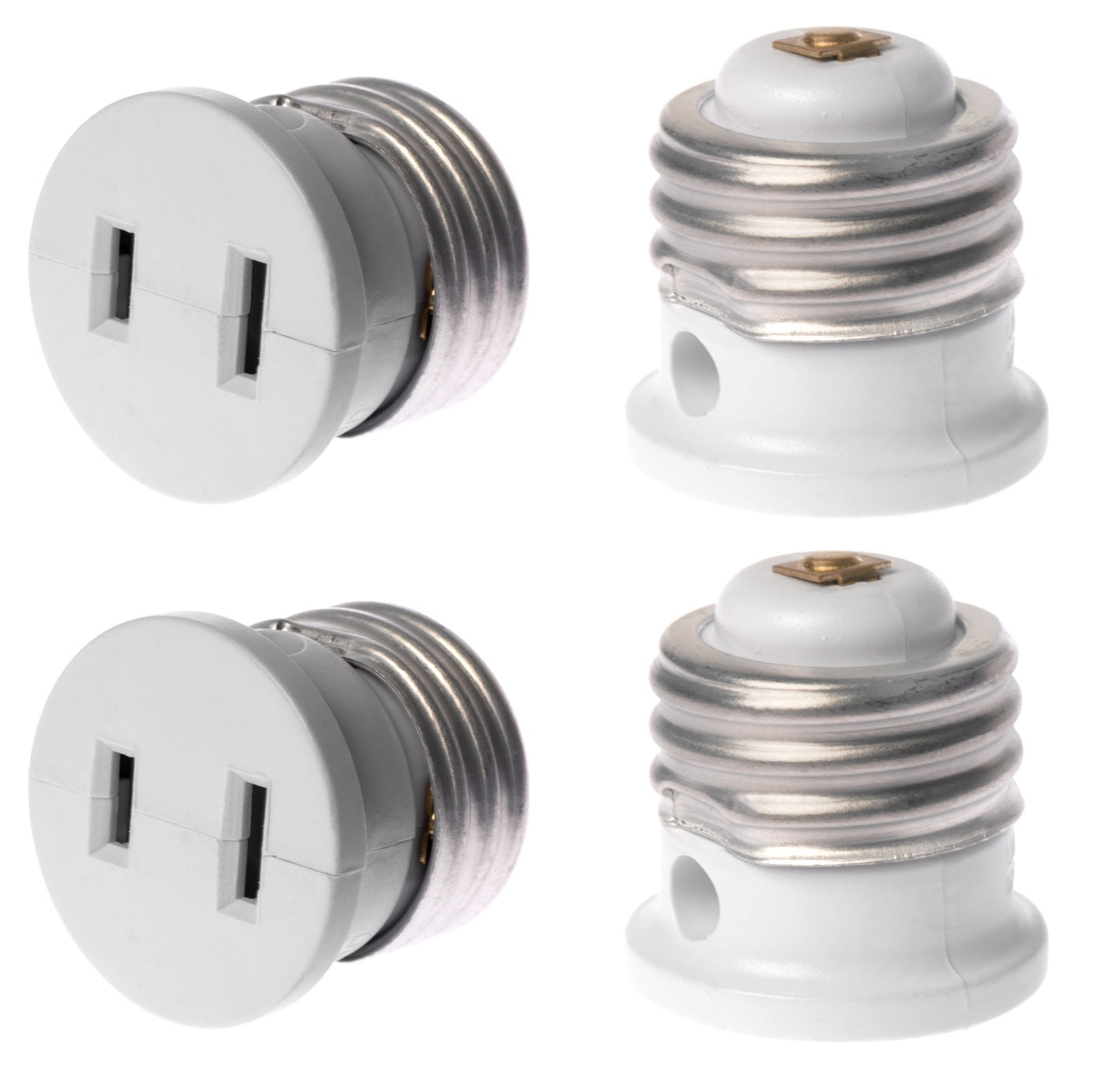Polarized E26 Base Light Bulb Socket Plug – Convert Any E26 Socket into 2 Prong