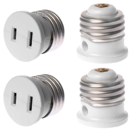 Polarized E26 Base Light Bulb Socket Plug – Convert Any E26 Socket into 2 Prong