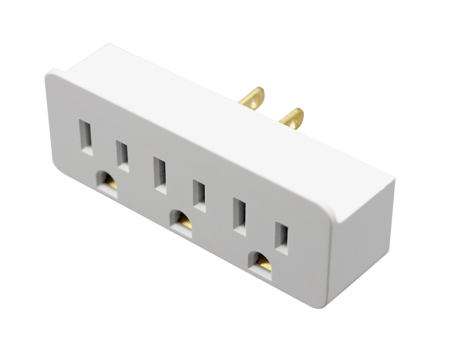 3 Outlet Grounded Wall Adapter - Splitter Extends 1 Outlet to 3 with Phone - close-up