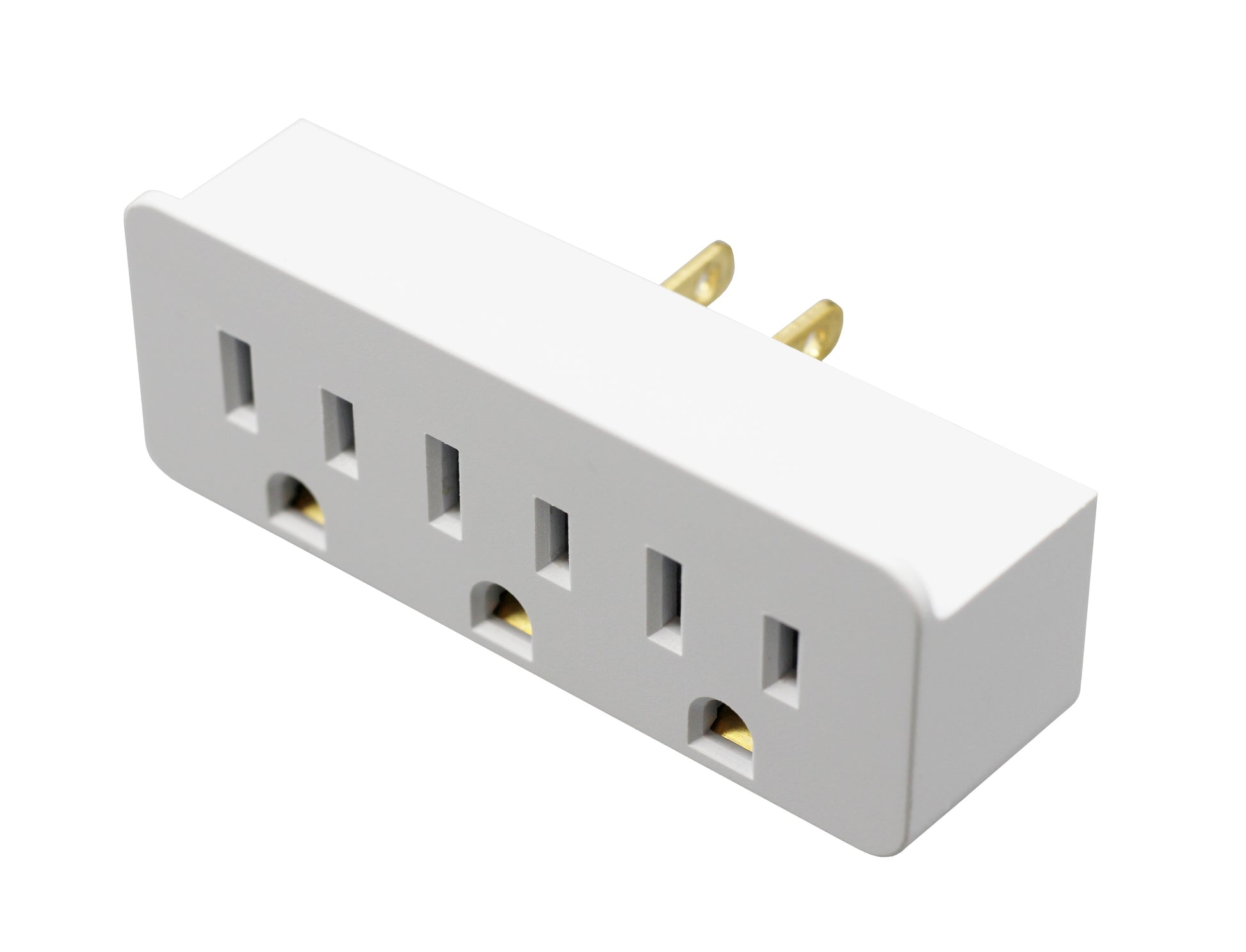 3 Outlet Grounded Wall Adapter - Splitter Extends 1 Outlet to 3 with Phone - close-up