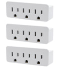 3 Outlet Grounded Wall Adapter - Splitter Extends 1 Outlet to 3 with Phone Securing Lip, Perfect for Travel|3 Pack