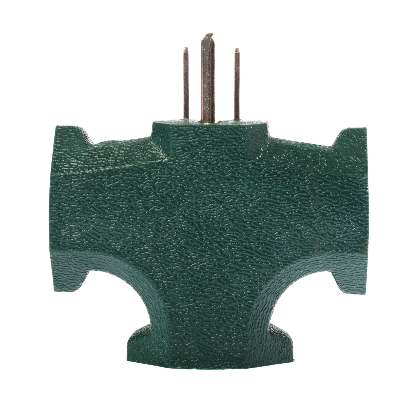 3 Outlet T Shaped Wall Plug Grounding Adapter Splitter Extender – Green Durable - close-up