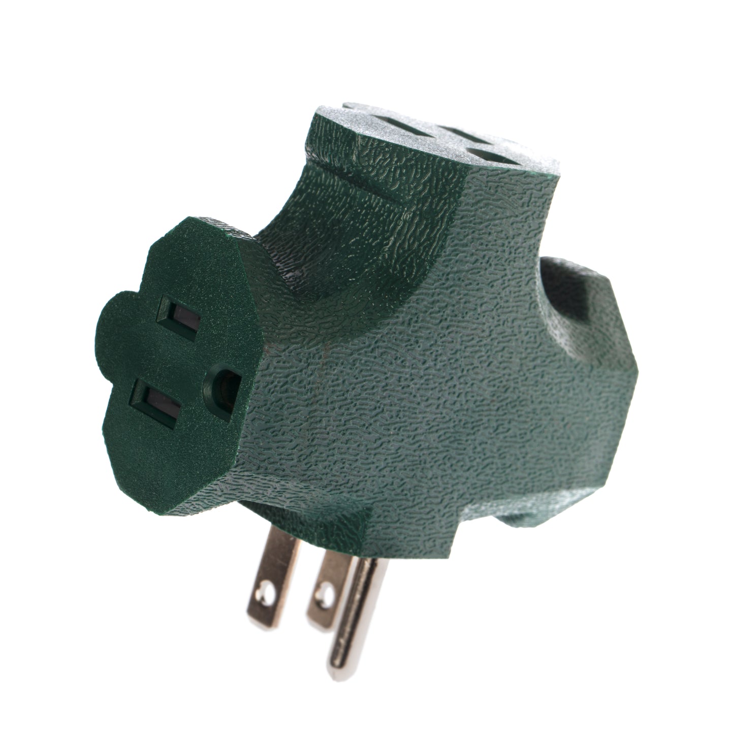 3 Outlet T Shaped Wall Plug Grounding Adapter Splitter Extender – Green Durable - detail