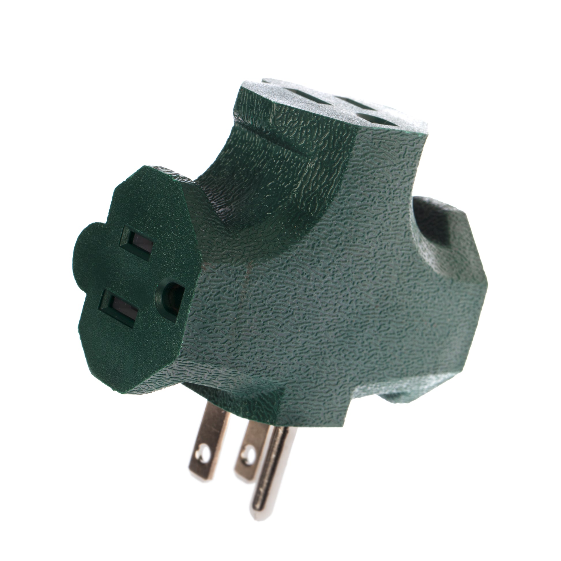 3 Outlet T Shaped Wall Plug Grounding Adapter Splitter Extender – Green Durable - detail