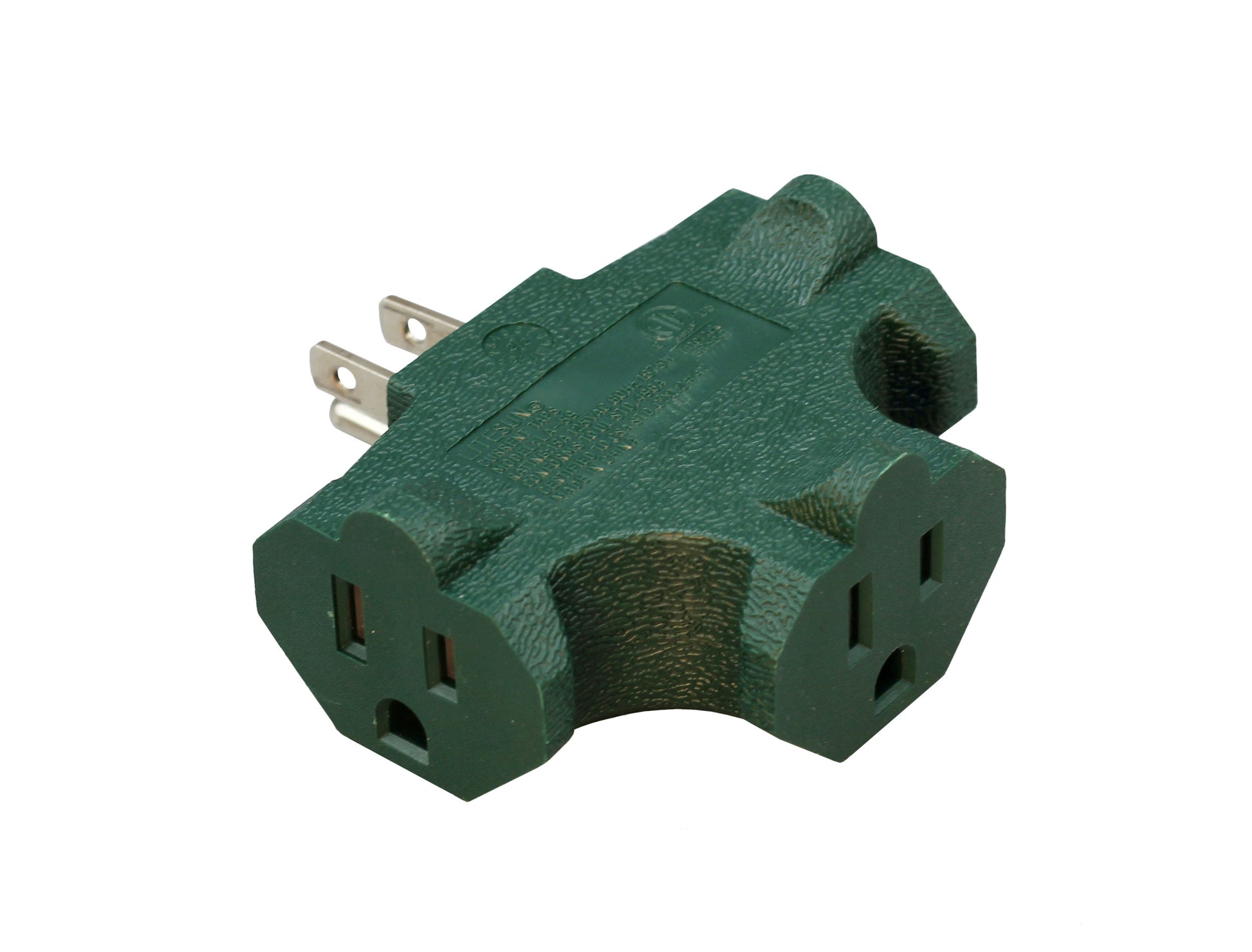 3 Outlet T Shaped Wall Plug Grounding Adapter Splitter Extender – Green Durable - view 5