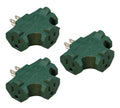 3 Outlet T Shaped Wall Plug Grounding Adapter Splitter Extender – Green Durable Grounded Power Tap | 3 Pack