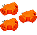 3 Outlet T Shaped Wall Plug Grounding Adapter Splitter Extender – Orange Durable Grounded Power Tap | 3 Pack