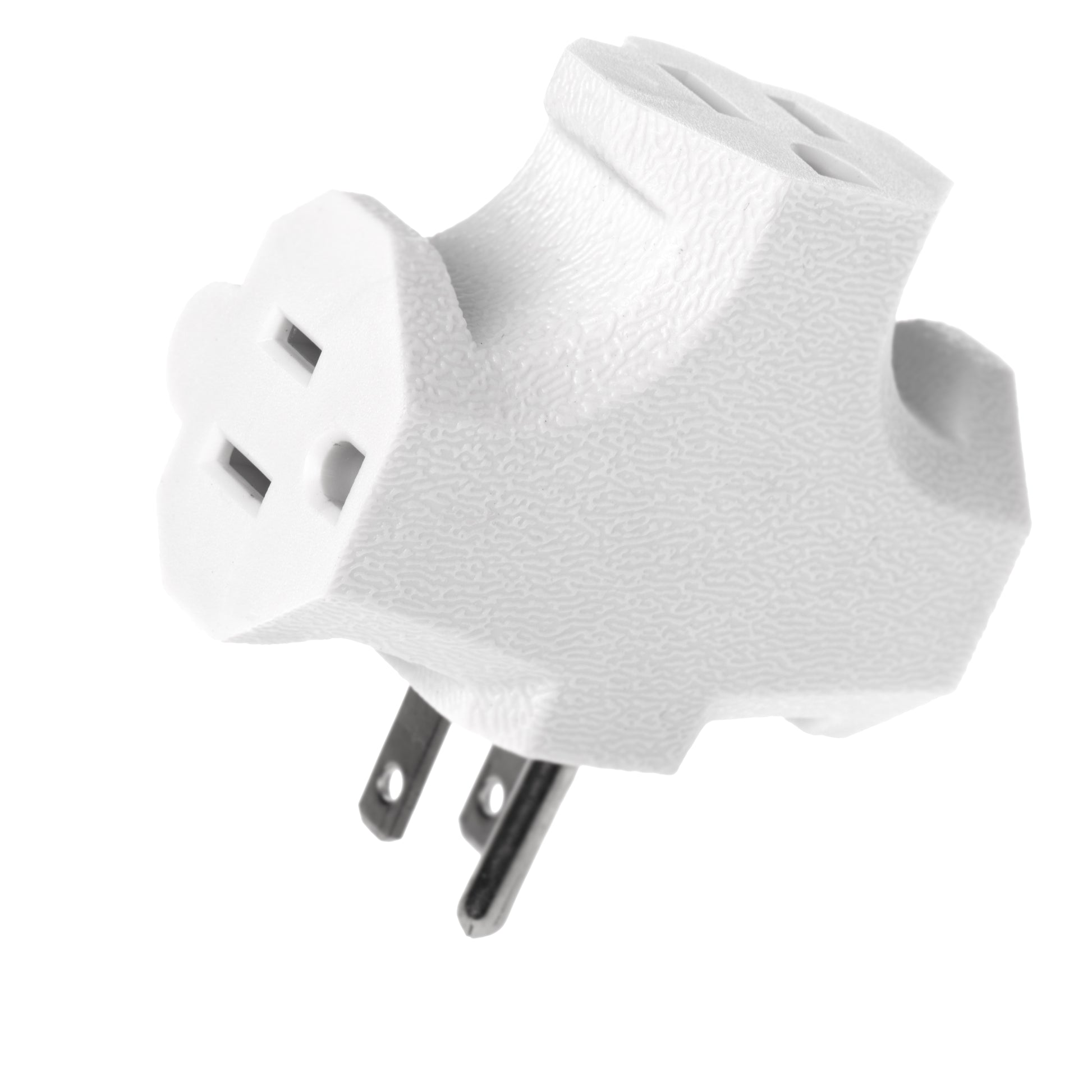 3 Outlet T Shaped Wall Plug Grounding Adapter Splitter Extender – White Durable - detail