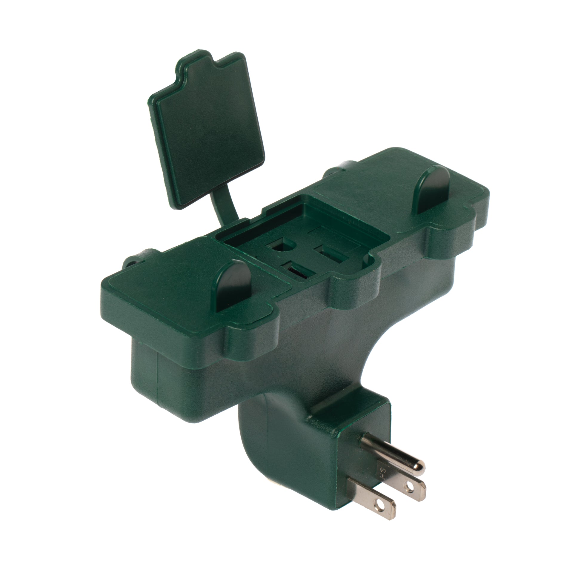 3 Outlet Wall Plug Adapter with Covers for Indoor Outdoor Use – Durable - close-up