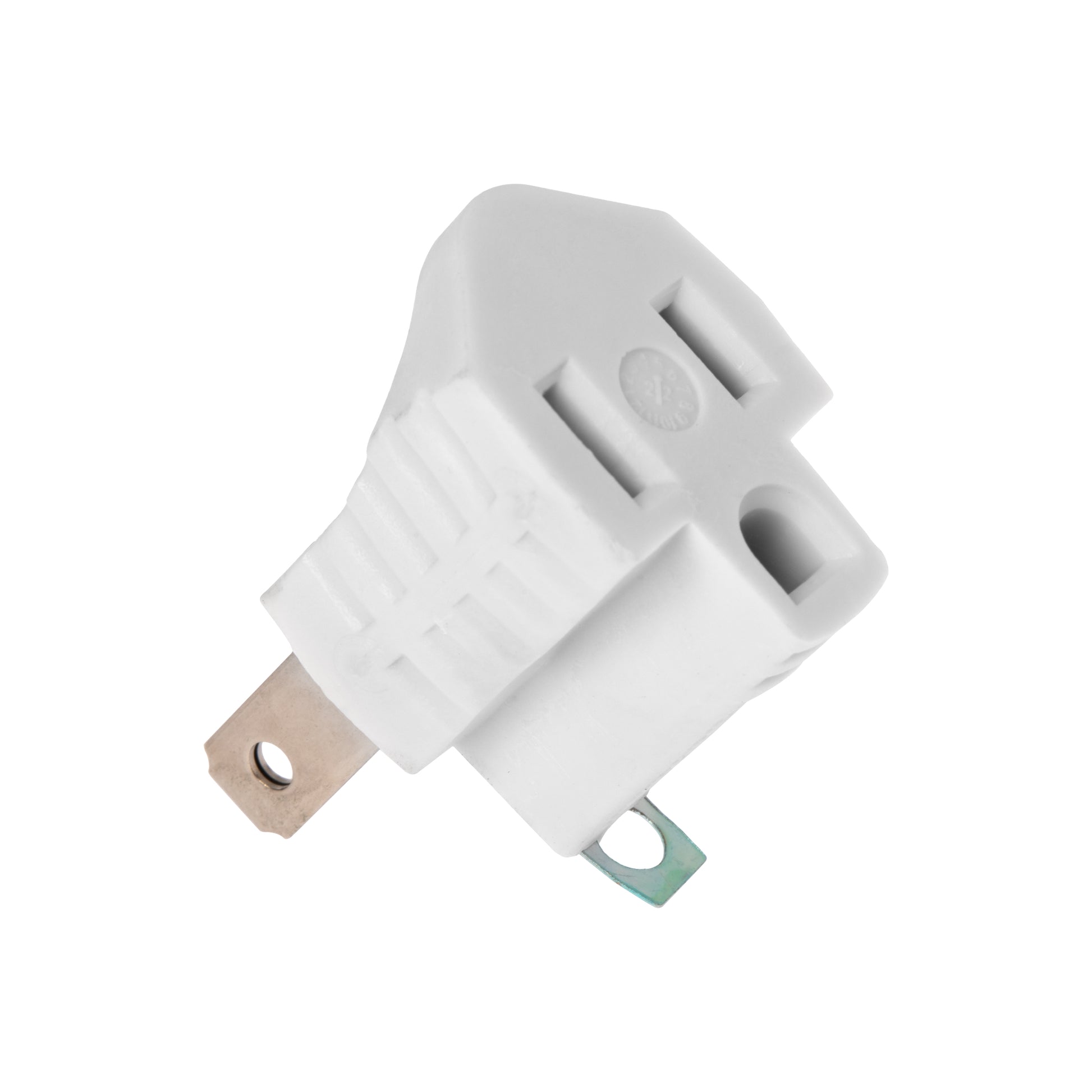 2 Prong to 3 Prong Grounded Outlet Converter Adapter with Polarized Plug - White - detail