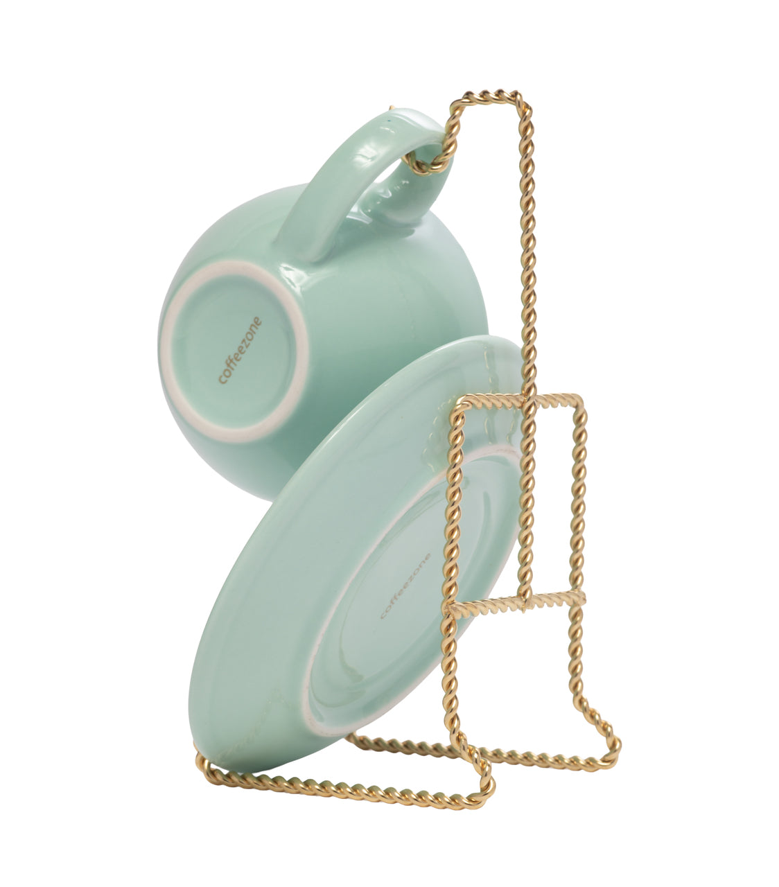 Tea Cup and Saucer Display Stand - Twist Wire Holder Rack for China, Coffee - view 6