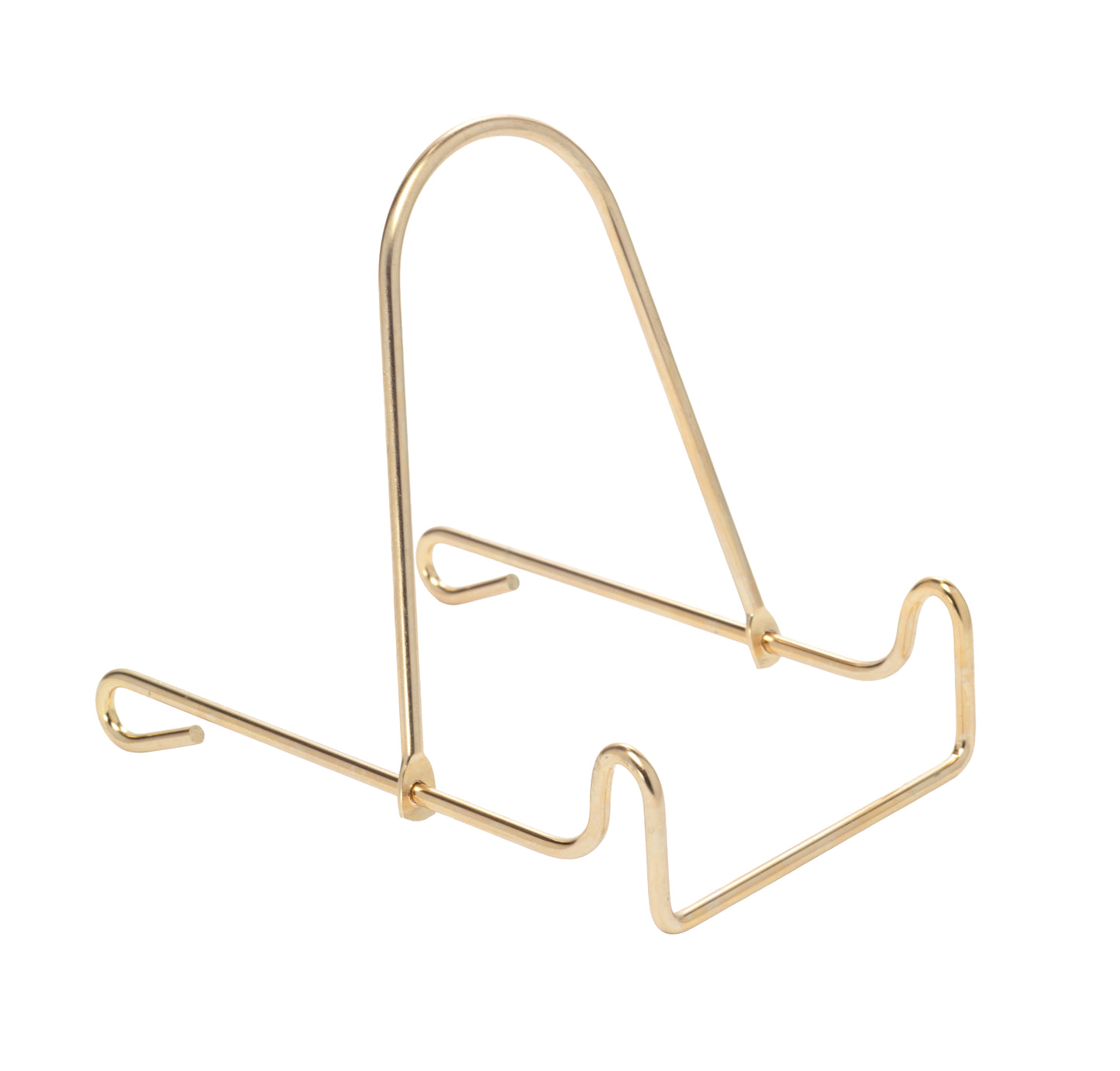 4 Inch Adjustable Wire Stands - Brass Finish Display Holder for Picture Frames, - side view