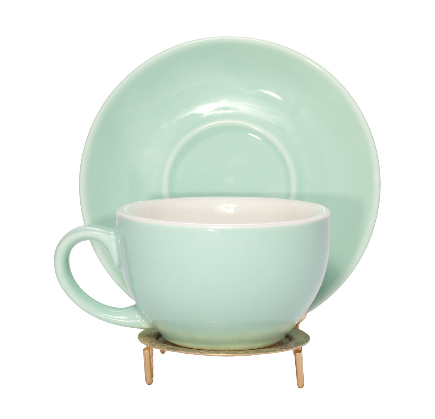 Etched Base Cup & Saucer Stand - Elegant Display Holder for Tea Sets, Plates, - view 5