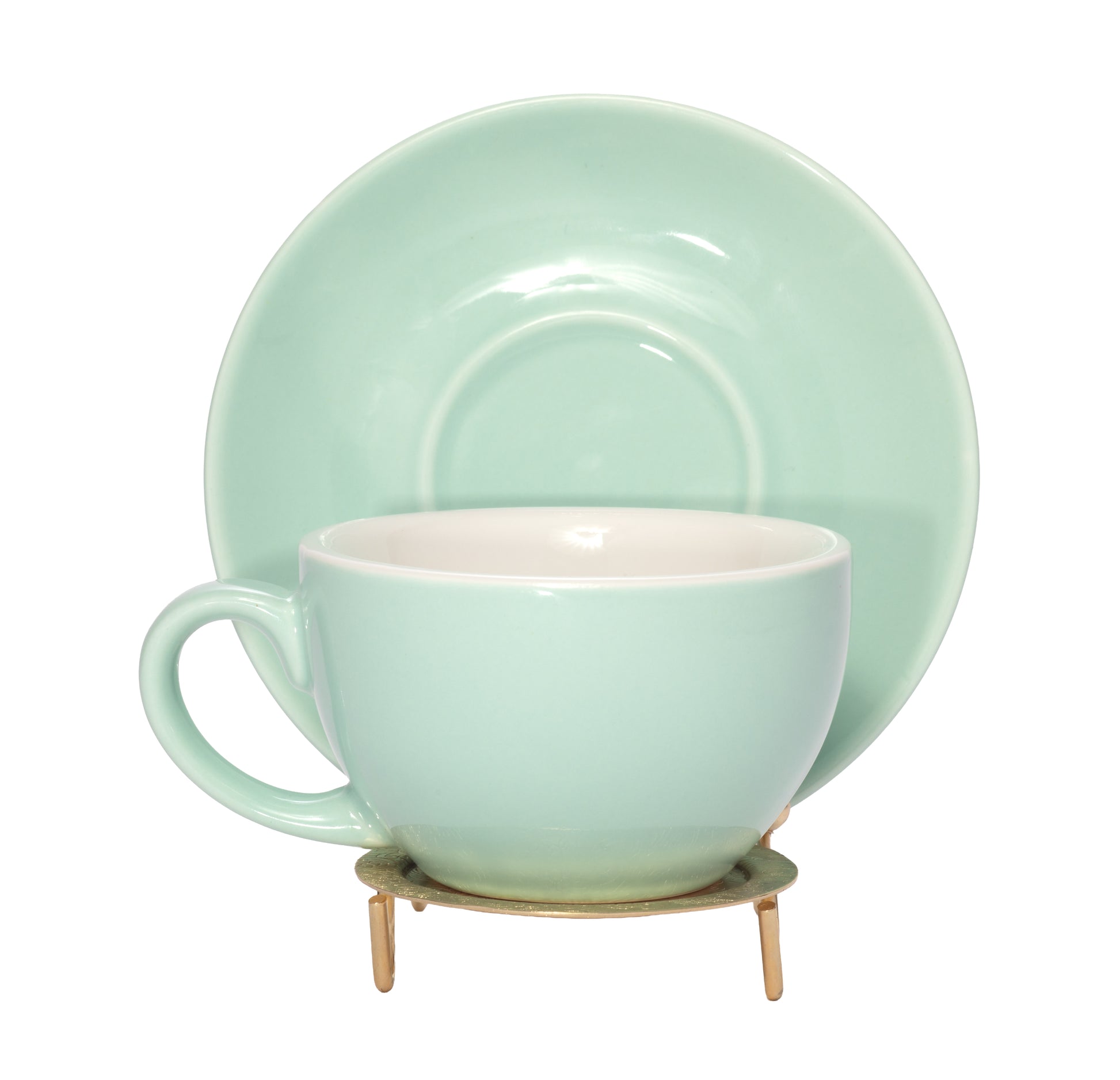Etched Base Cup & Saucer Stand - Elegant Display Holder for Tea Sets, Plates, - view 5