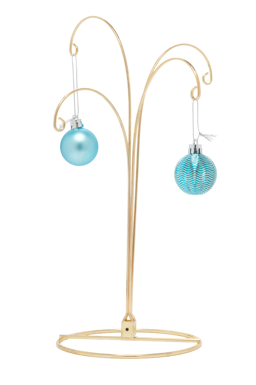 2 Pack of Metal Ornament Display Stands – 12″ Tall with Four Hooks at Varying - side view