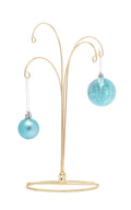 2 Pack of Metal Ornament Display Stands – 12″ Tall with Four Hooks at Varying Heights for Christmas Ornaments and Keepsakes (Gold)