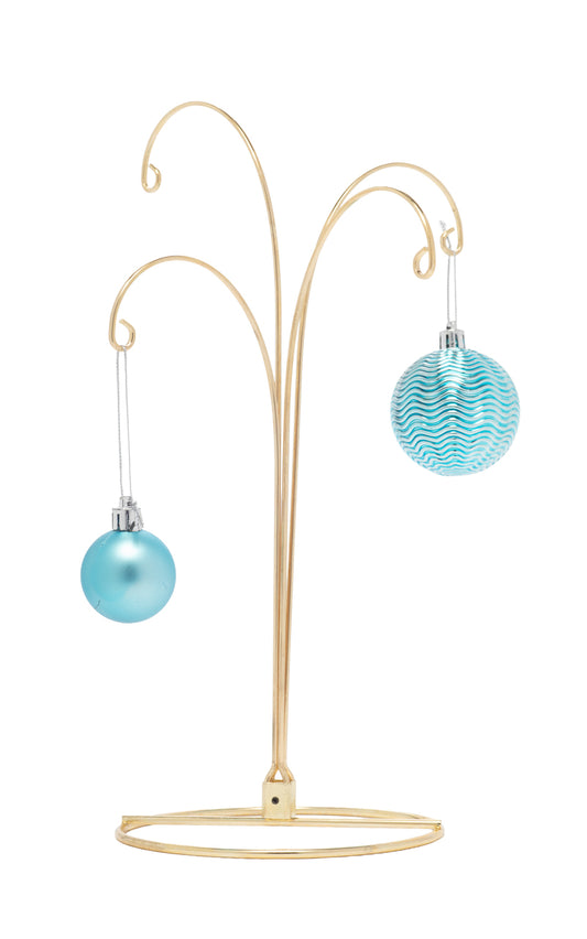 2 Pack of Metal Ornament Display Stands – 12″ Tall with Four Hooks at Varying - glass