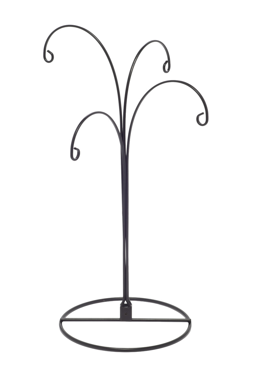2 Pack of Metal Ornament Display Stands – 12″ Tall with Four Hooks at Varying - side view