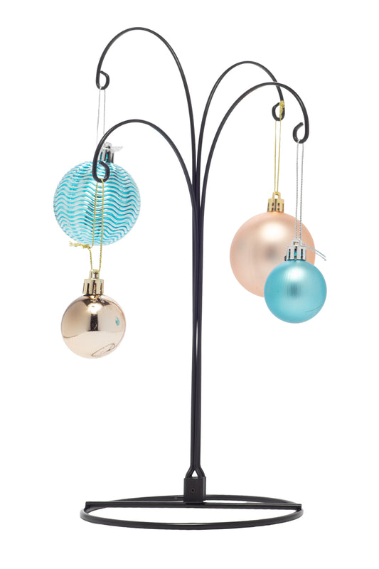 2 Pack of Metal Ornament Display Stands – 12″ Tall with Four Hooks at Varying - glass