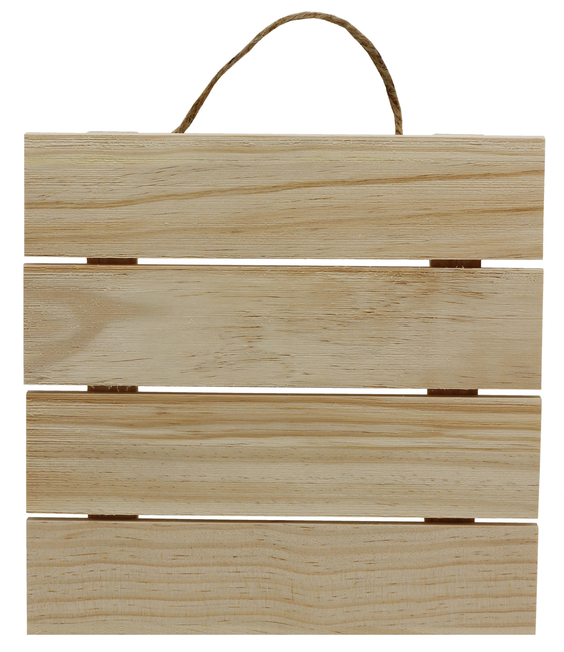 10x10 Inch Unfinished Wood Hanging Plaque - DIY Wood Pallet Sign, Notch Banner, - for craft