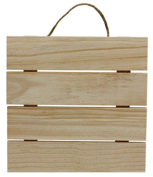 10x10 Inch Unfinished Wood Hanging Plaque - DIY Wood Pallet Sign, Notch Banner, - for craft