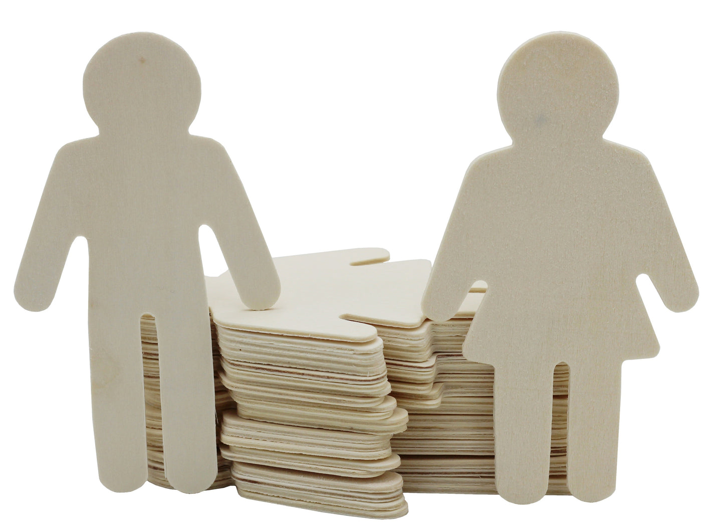 24 Pack - 4.5 Inch Wood Male & Female Shapes, Wood Natural Slices Wooden - for diy